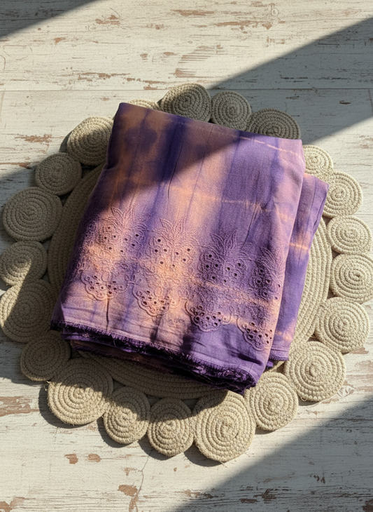 Pure Chicken Hakuba Fabric – Premium Handcrafted Cotton Purple cream mixed