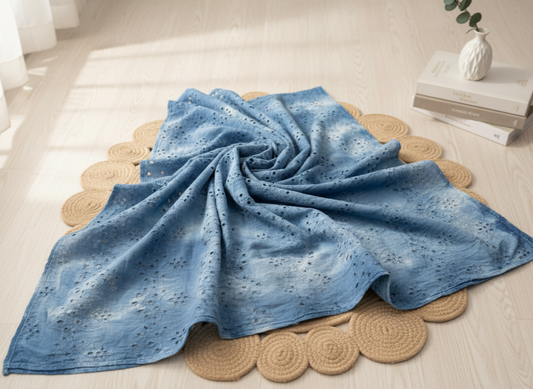 Pure Chicken Hakuba Fabric – Premium Handcrafted Cotton dark blue