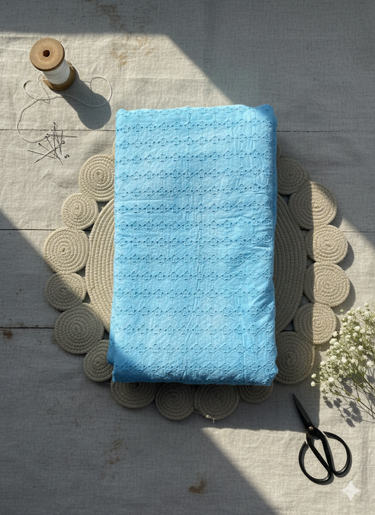 Pure Chicken Hakuba Fabric – Premium Handcrafted Cotton Light Blue