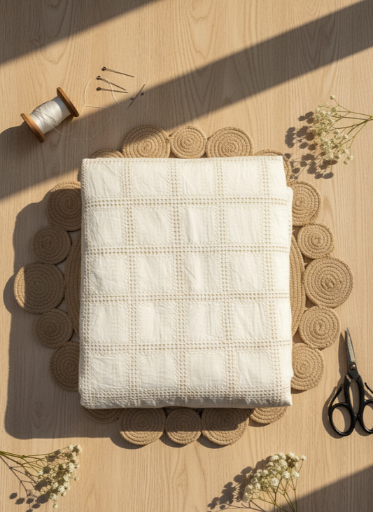 Pure Chicken Hakuba Fabric – Premium Handcrafted Cotton White