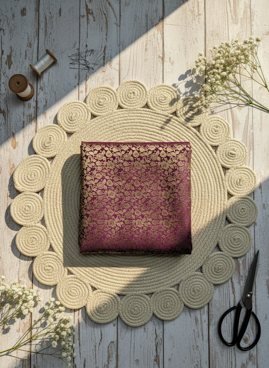 Premium Brocade Fabric brown