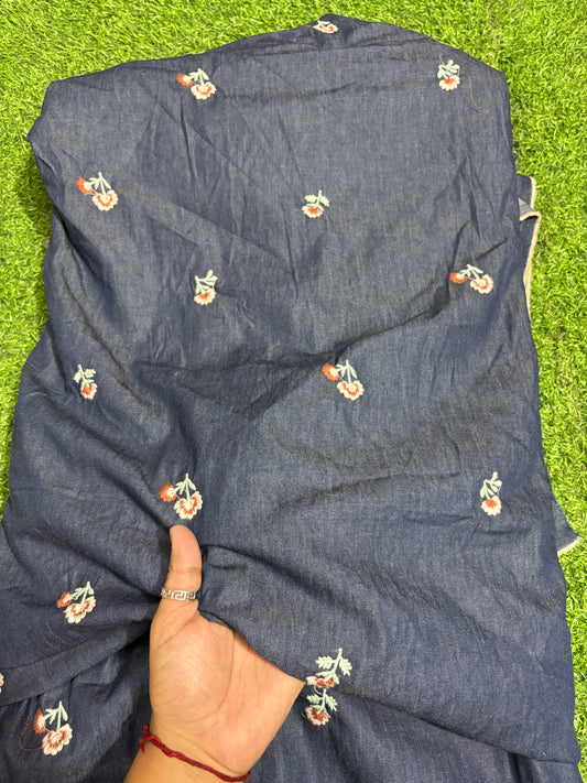 denim embroidery fabric