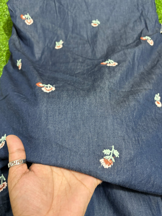 denim embroidery fabric